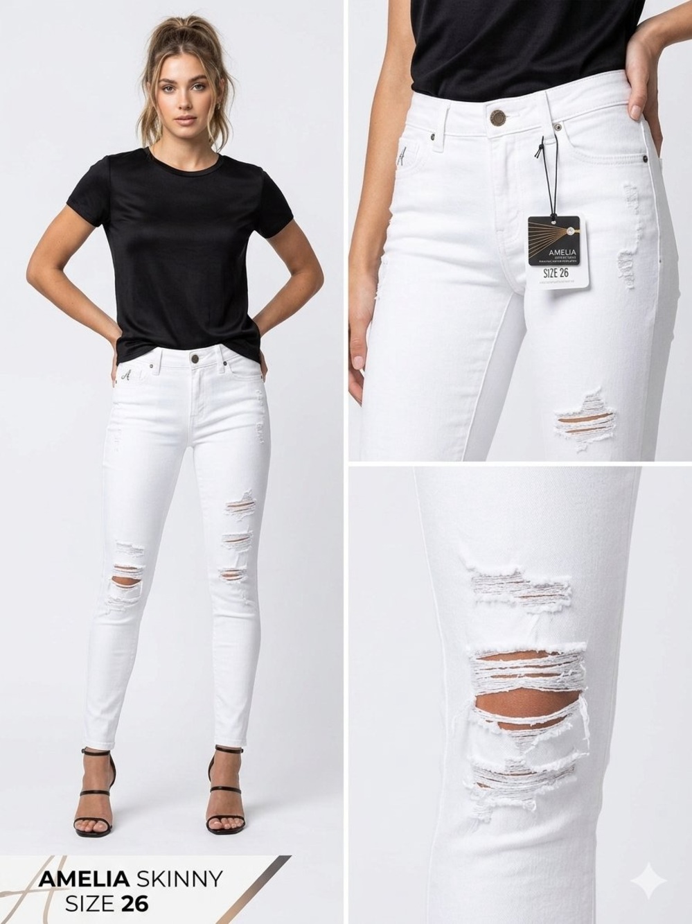 Hidden Jeans White Denim Jeans - Size 26 - New